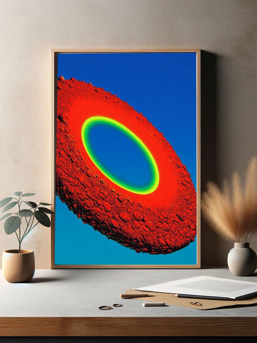 Abstract Red and Green Ring Poster. — room view 2
