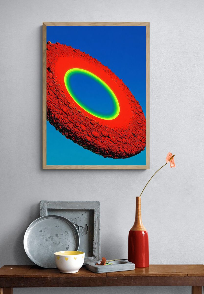 Abstract Red and Green Ring Poster. — room view 3