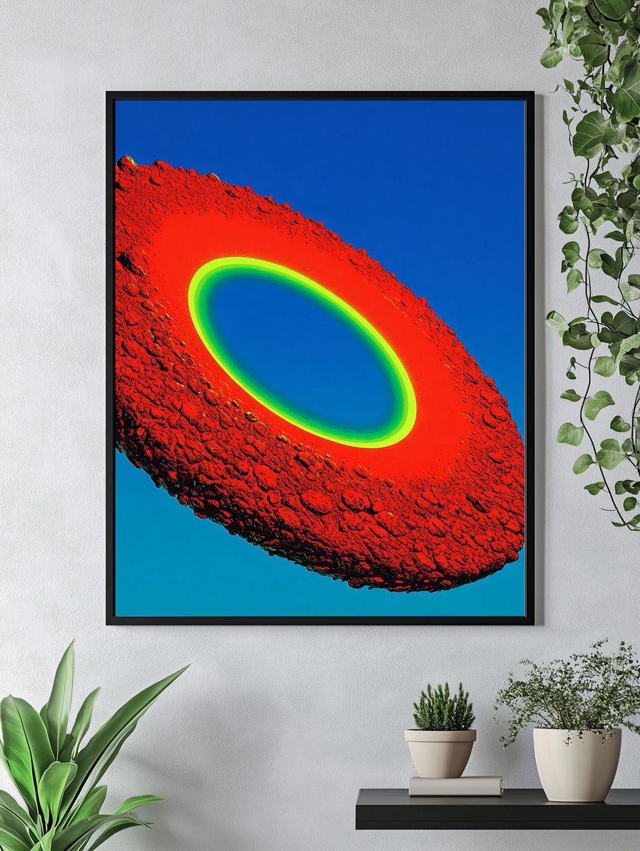 Abstract Red and Green Ring Poster. — room view 4