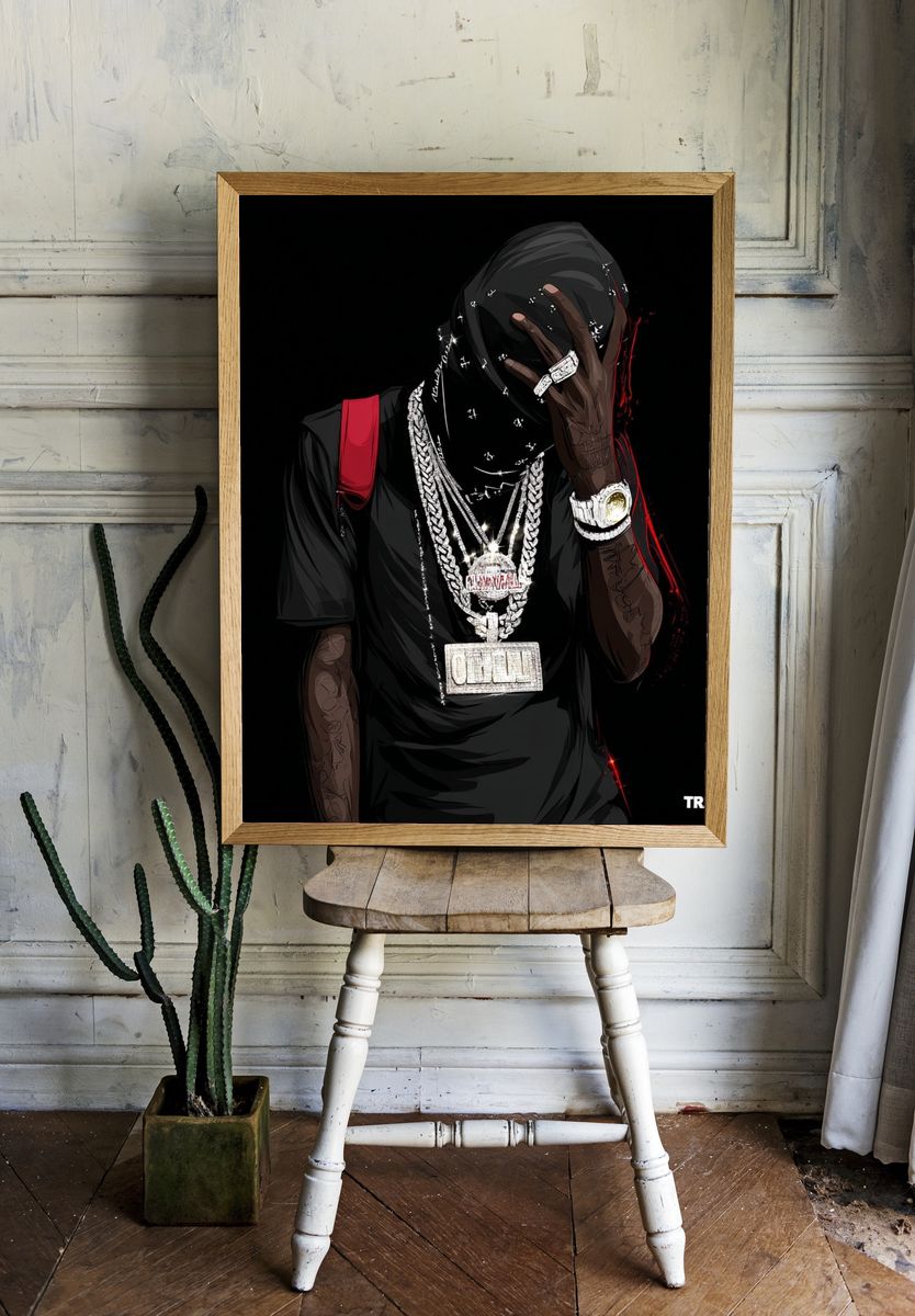 Stylish Rapper — Illustration Print. — room view 1