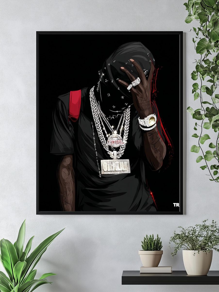 Stylish Rapper — Illustration Print. — room view 4