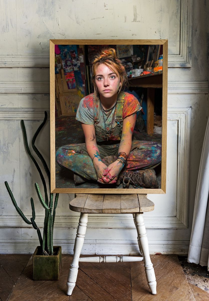 Colorful Artist in Studio — Photography Print. — room view 1