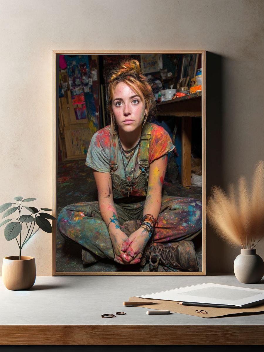Colorful Artist in Studio — Photography Print. — room view 2