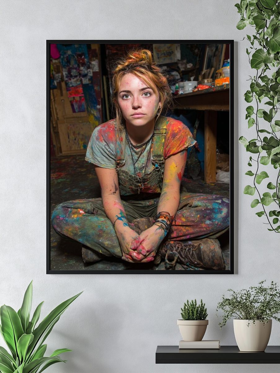 Colorful Artist in Studio — Photography Print. — room view 4