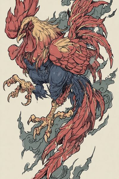 Majestic Rooster — Illustration Print. poster print