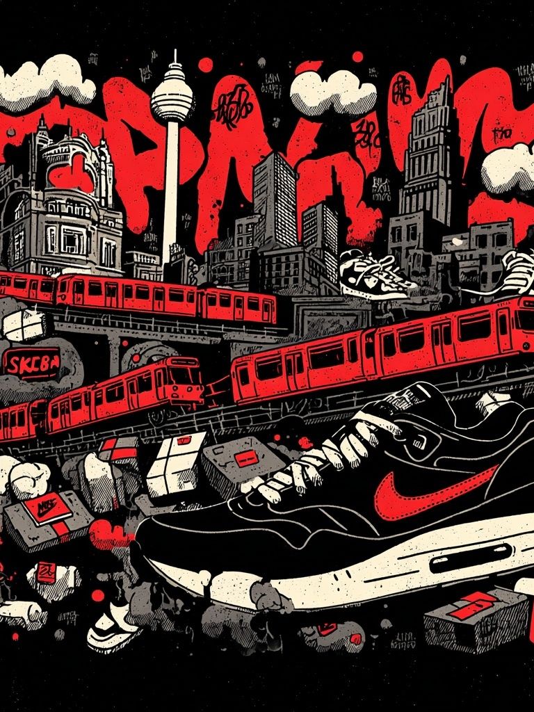 Urban Sneakers — Street Art Print. poster detail