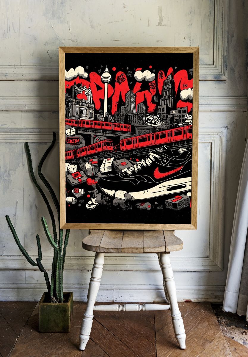 Urban Sneakers — Street Art Print. — room view 1