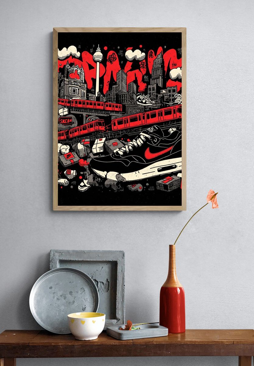 Urban Sneakers — Street Art Print. — room view 3