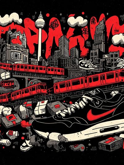 Urban Sneakers — Street Art Print. poster