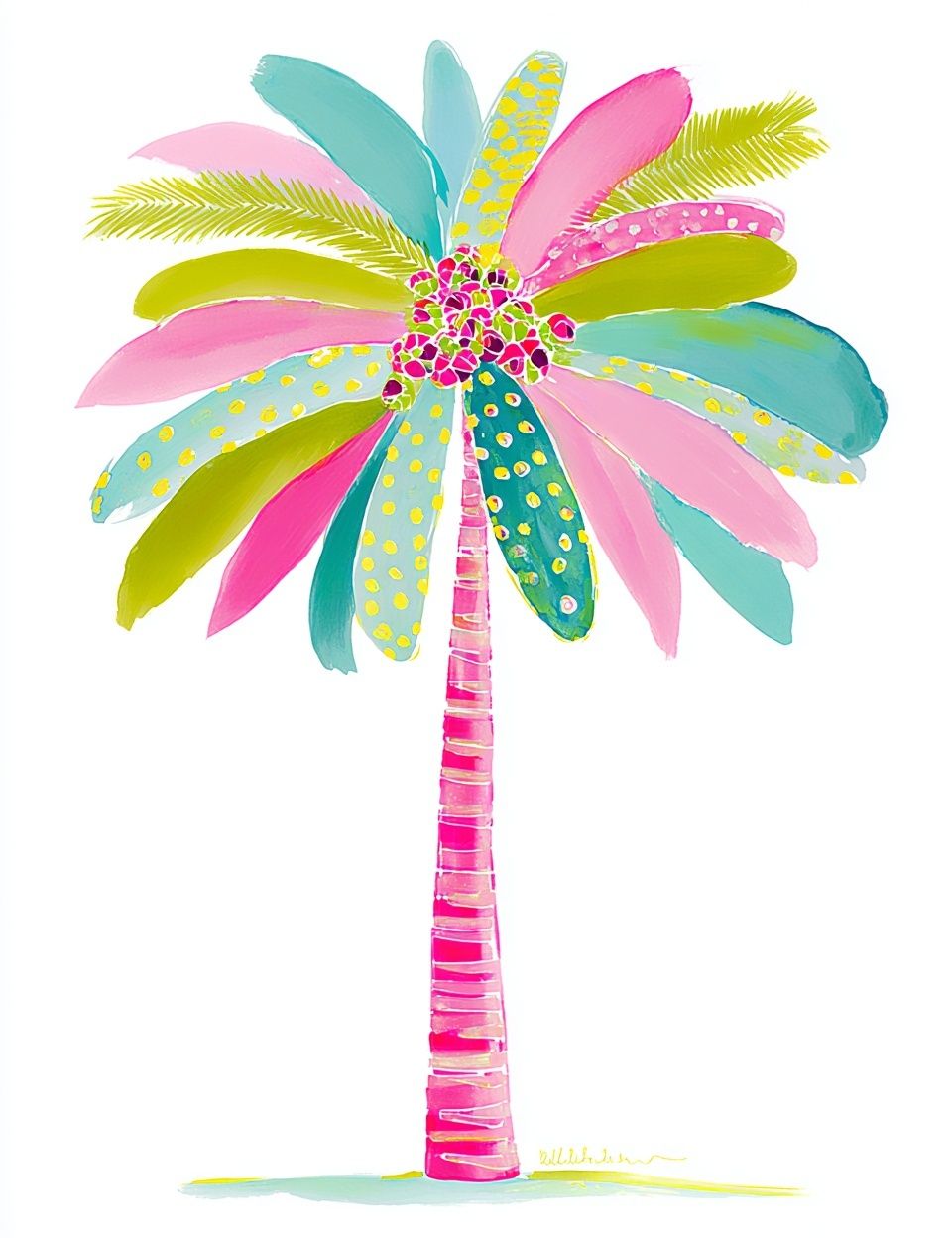 Colorful Palm Tree — Illustration Print. poster detail