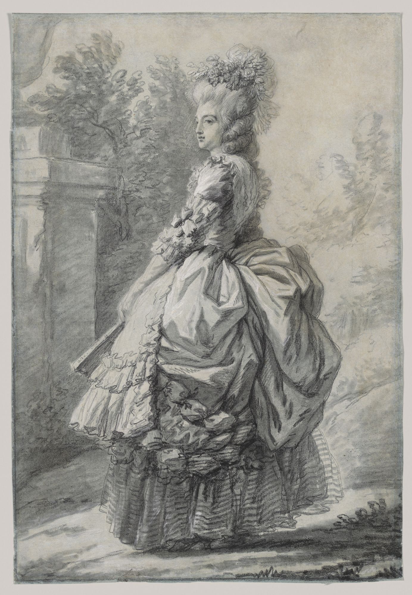 Marie Antoinette in a Park by Elisabeth Louise Vigée Le Brun — Art Print. poster — fine-art art