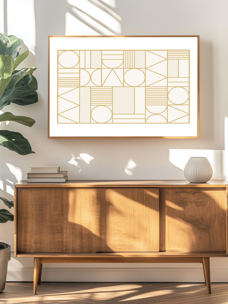 Gold Art Deco Geometric Pattern — Art Print. — room view 3