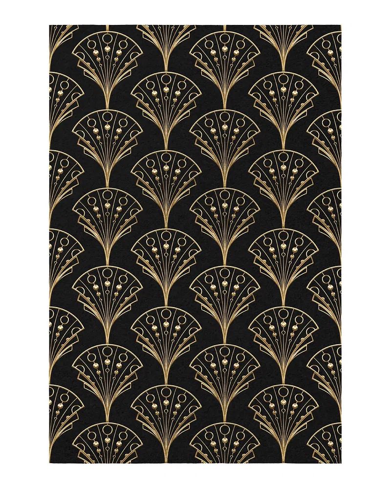 Vintage art deco poster, black and gold geometric pattern design. poster detail