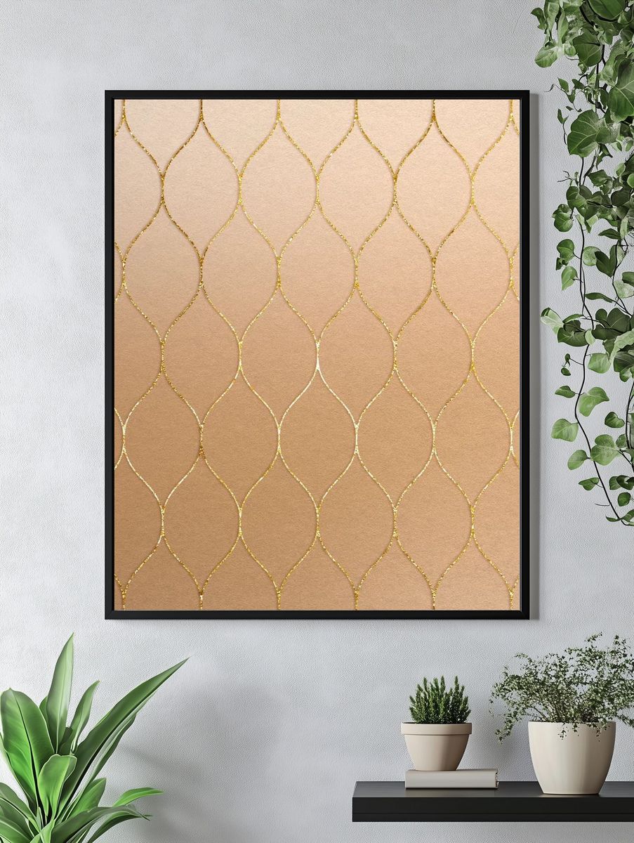 Gold Islamic Design Pattern — Art Print. — room view 4