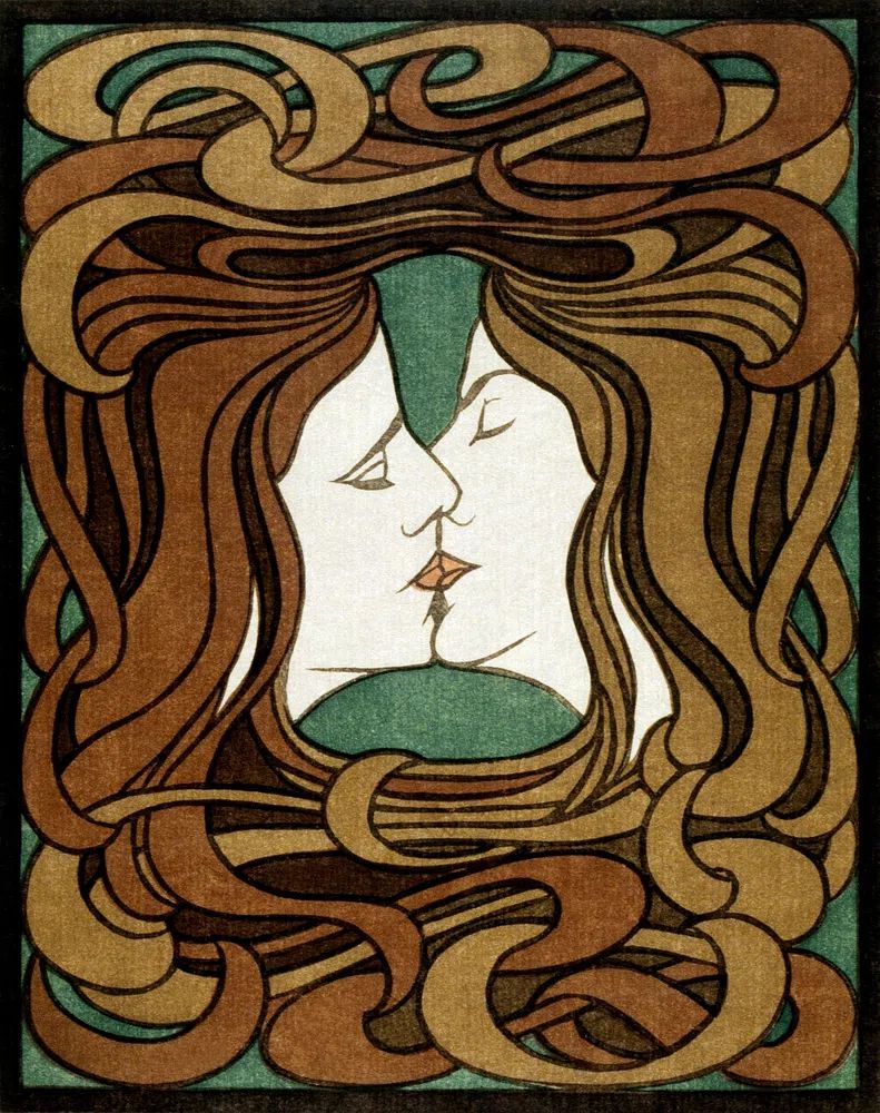 The Kiss by Peter Behrens (1898) — Art Print. poster — fine-art art