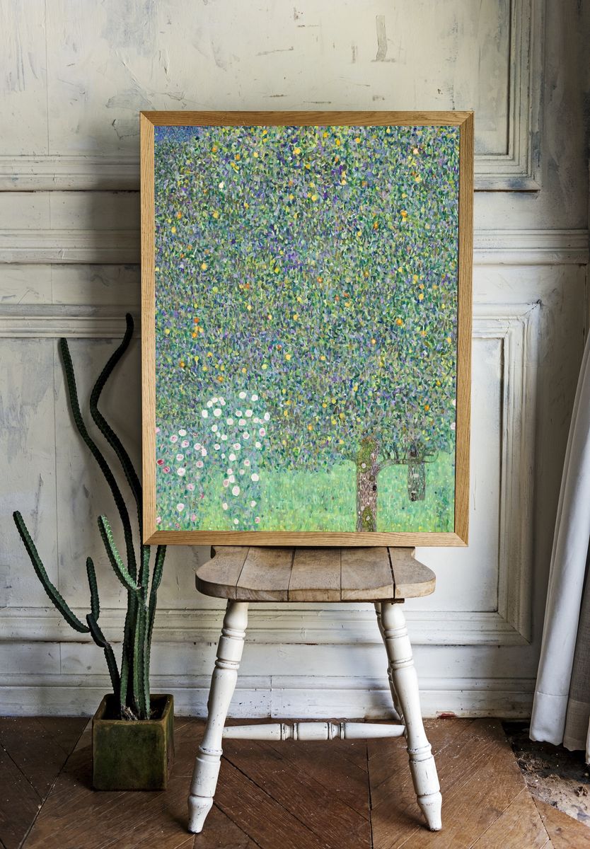 Rosebushes under the Trees by Gustav Klimt (1905) — Art Print. — room view 1