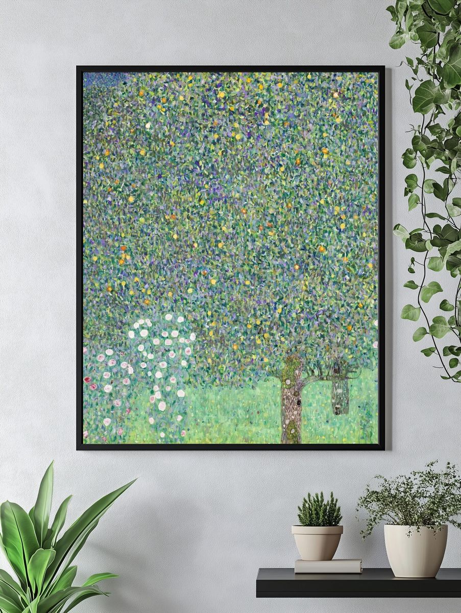 Rosebushes under the Trees by Gustav Klimt (1905) — Art Print. — room view 4