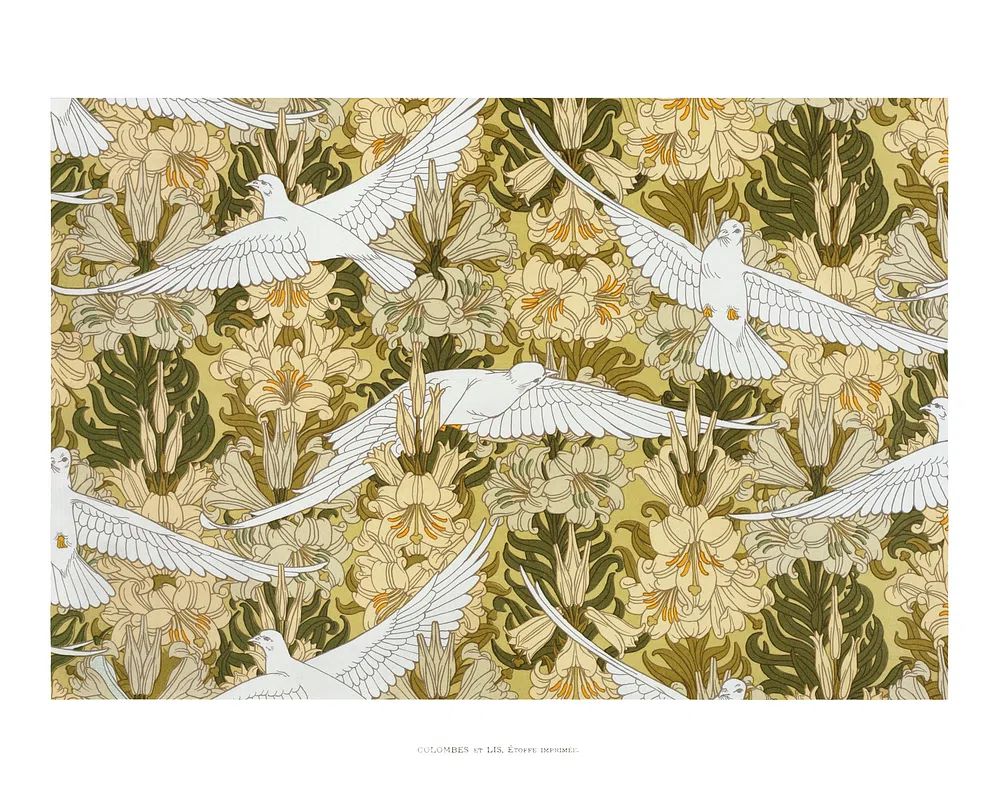 Bird pattern wall art, Colombes. poster — fine-art art