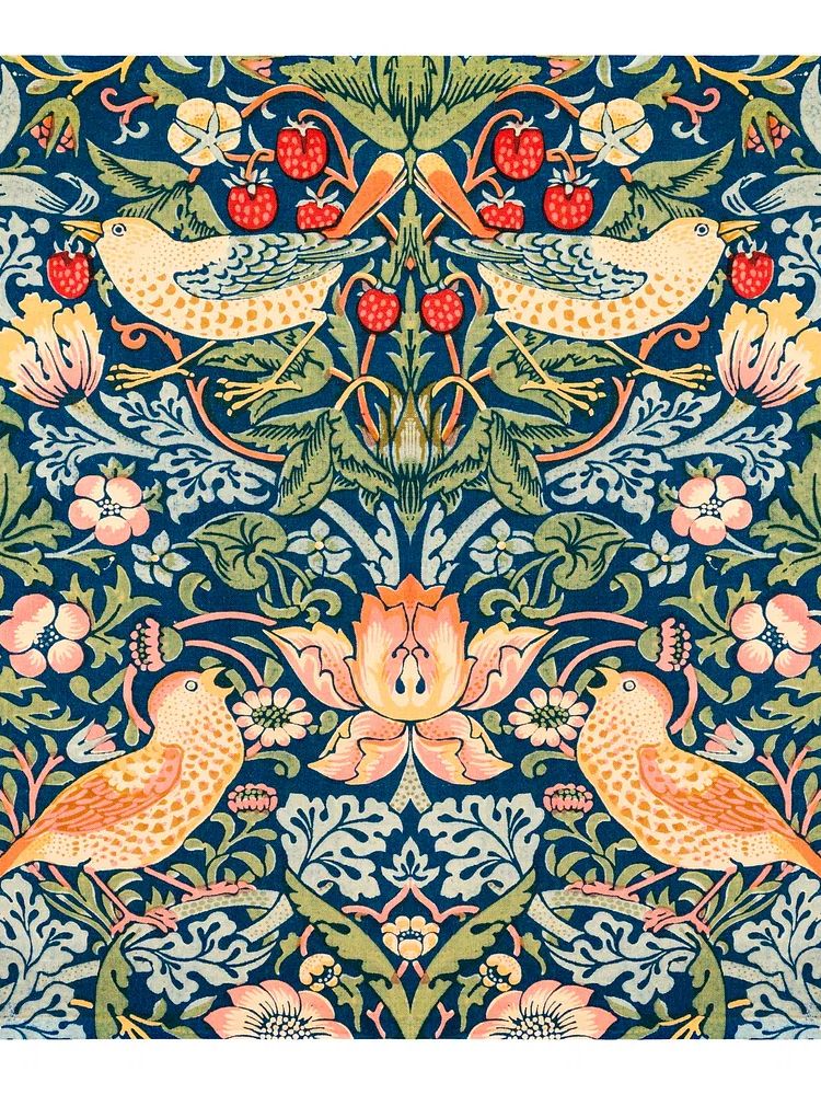 William Morris poster, vintage strawberry. poster — fine-art art