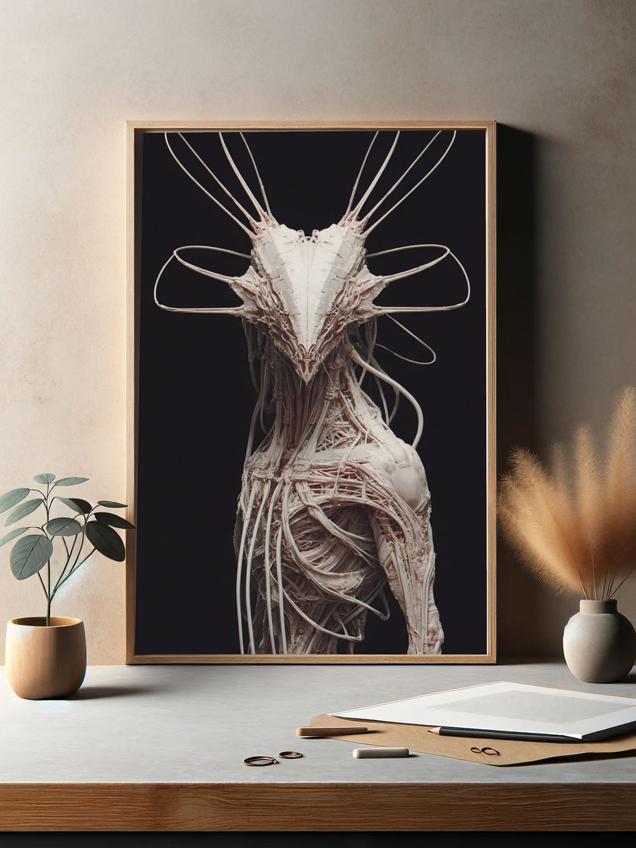 Abstract Creature Sculpture Poster. — room view 2