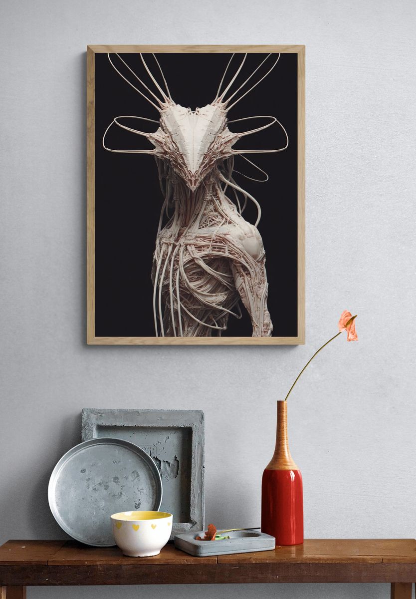 Abstract Creature Sculpture Poster. — room view 3