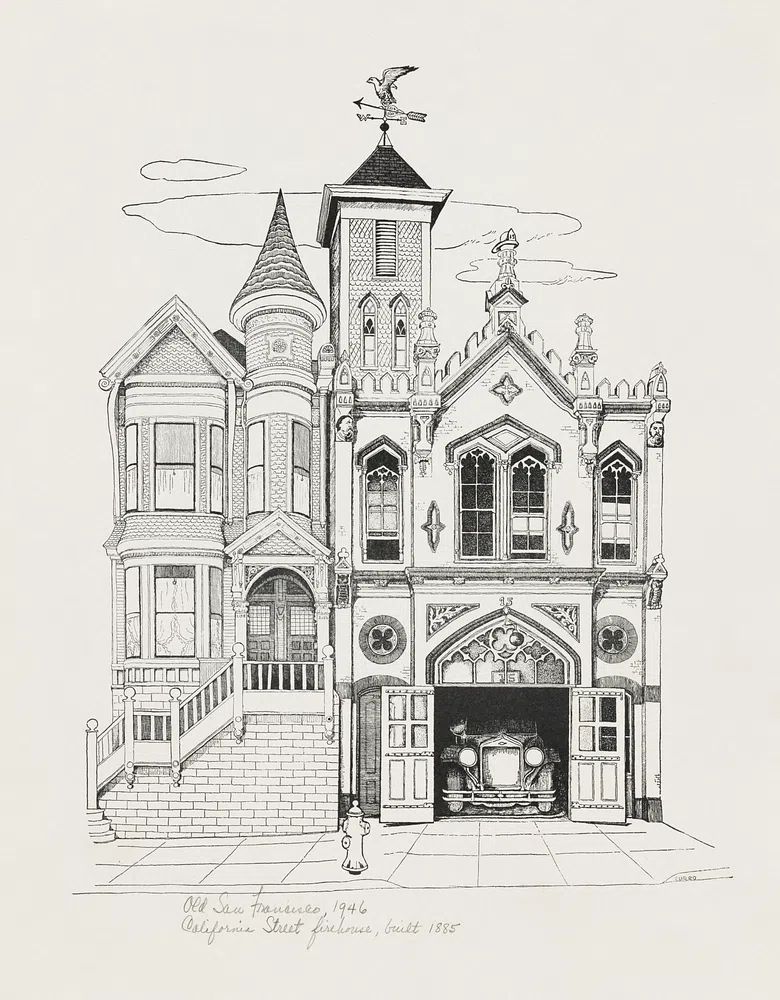 Old San Francisco — Architectural Illustration Print. poster detail