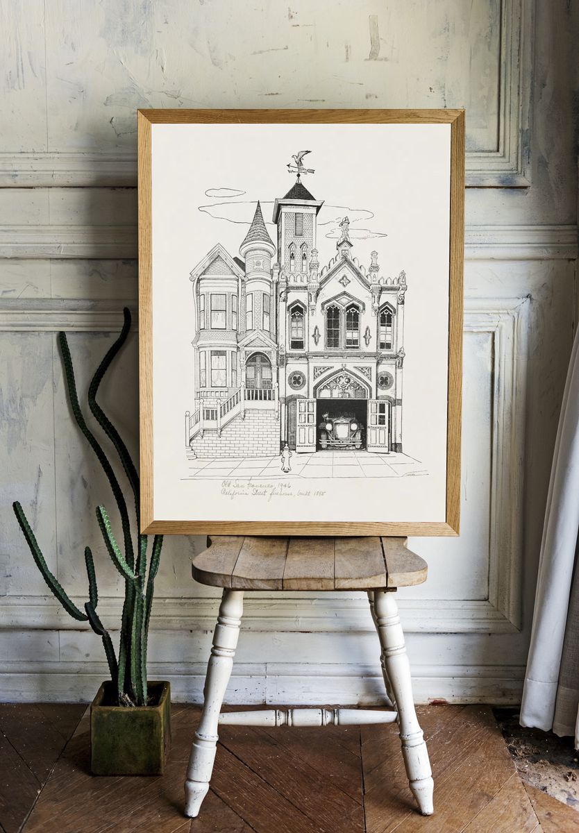 Old San Francisco — Architectural Illustration Print. room preview