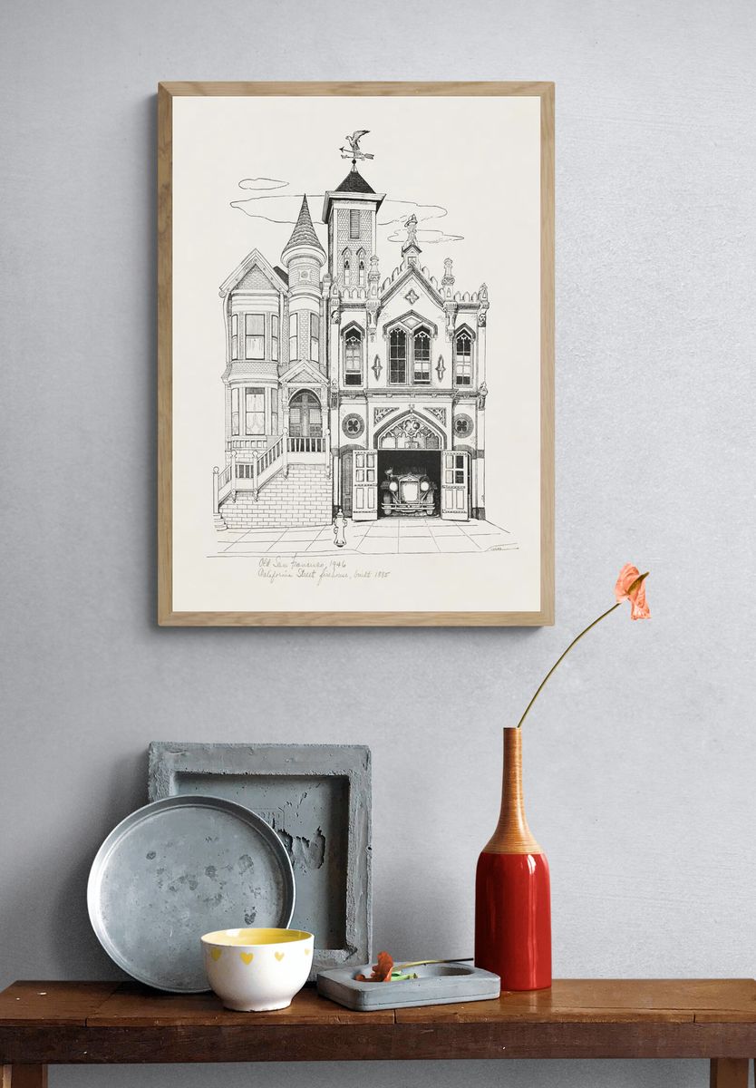 Old San Francisco — Architectural Illustration Print. — room view 3