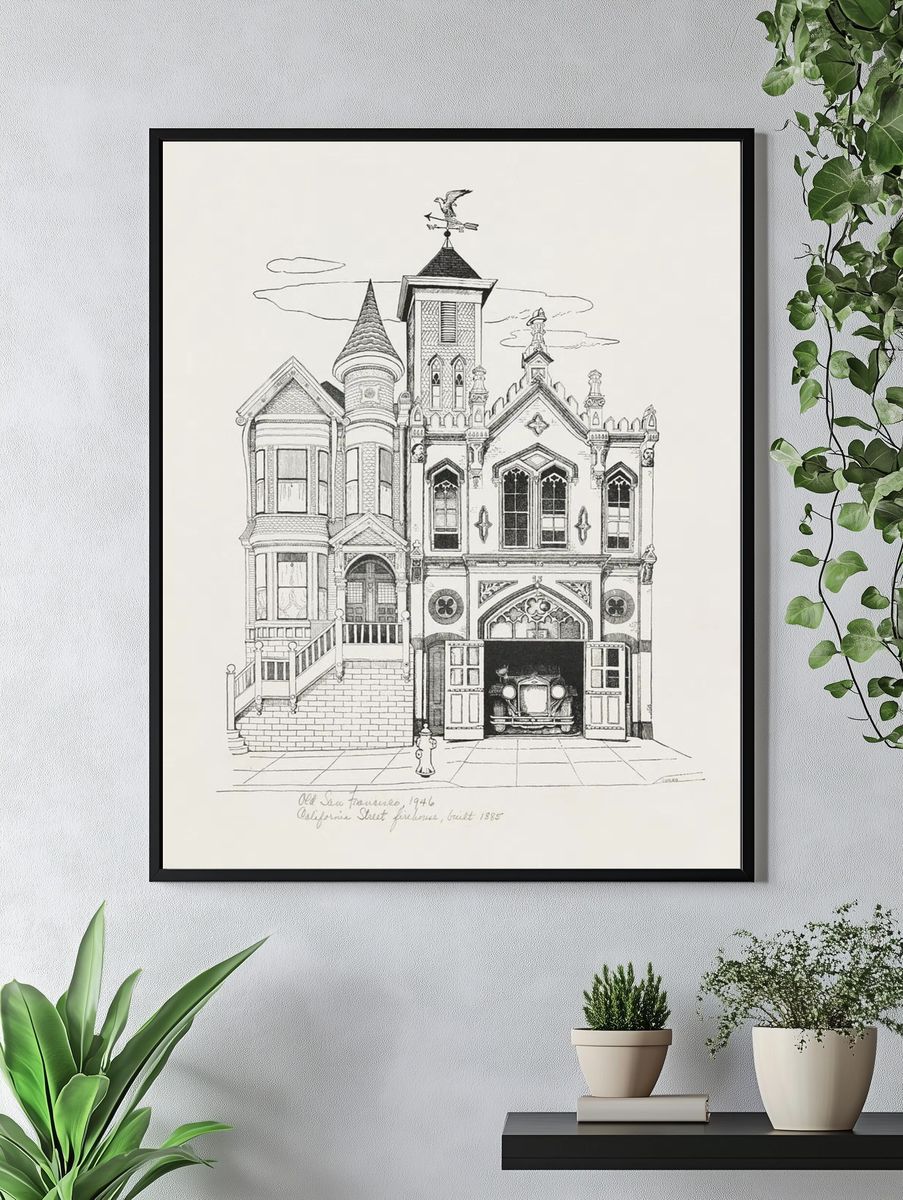 Old San Francisco — Architectural Illustration Print. — room view 4