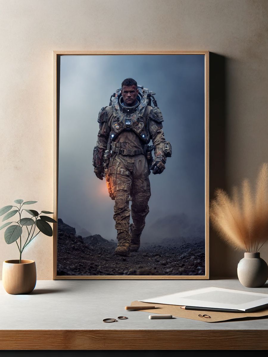Astronaut in Space Suit — Sci-Fi Print. — room view 2