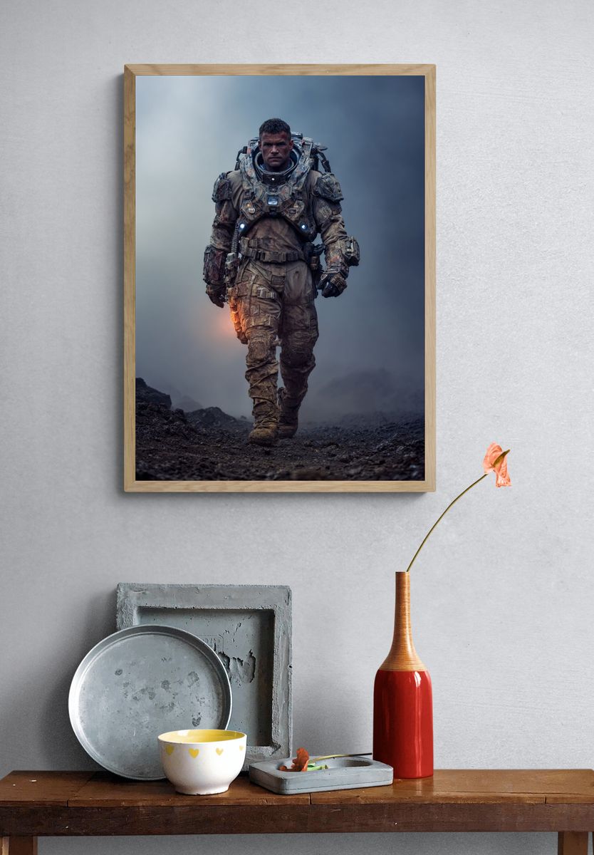 Astronaut in Space Suit — Sci-Fi Print. — room view 3