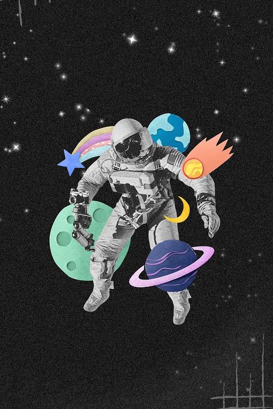 Astronaut in Space — Digital Art Print. poster — illustration art