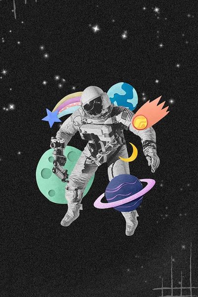 Astronaut in Space — Digital Art Print. poster print