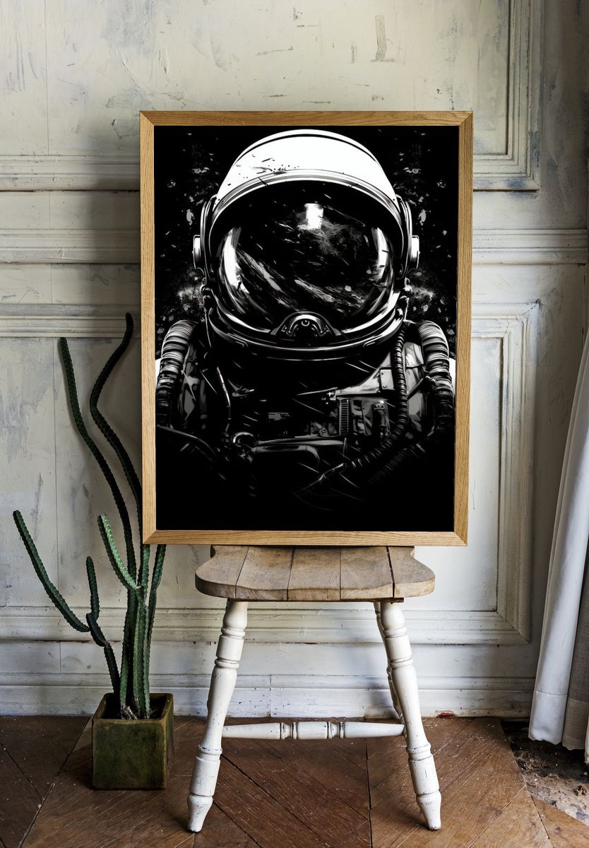Astronaut Helmet — Digital Art Print. — room view 1