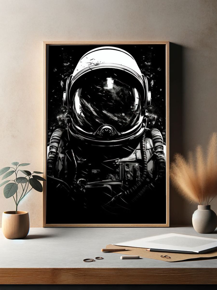 Astronaut Helmet — Digital Art Print. — room view 2