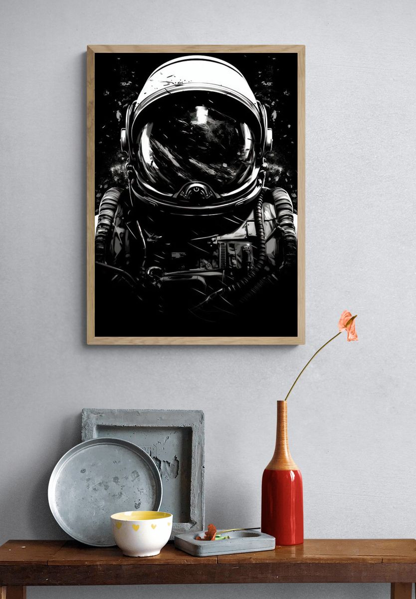 Astronaut Helmet — Digital Art Print. — room view 3