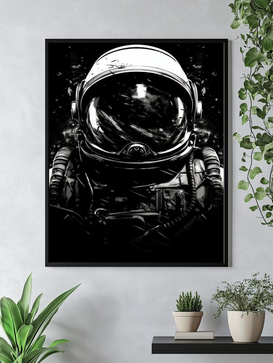 Astronaut Helmet — Digital Art Print. — room view 4