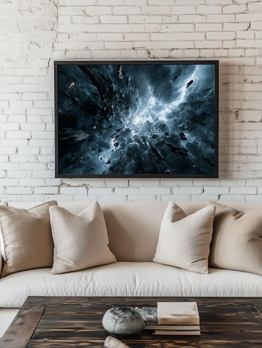 Storm Rift Abstract Poster. — room view 1