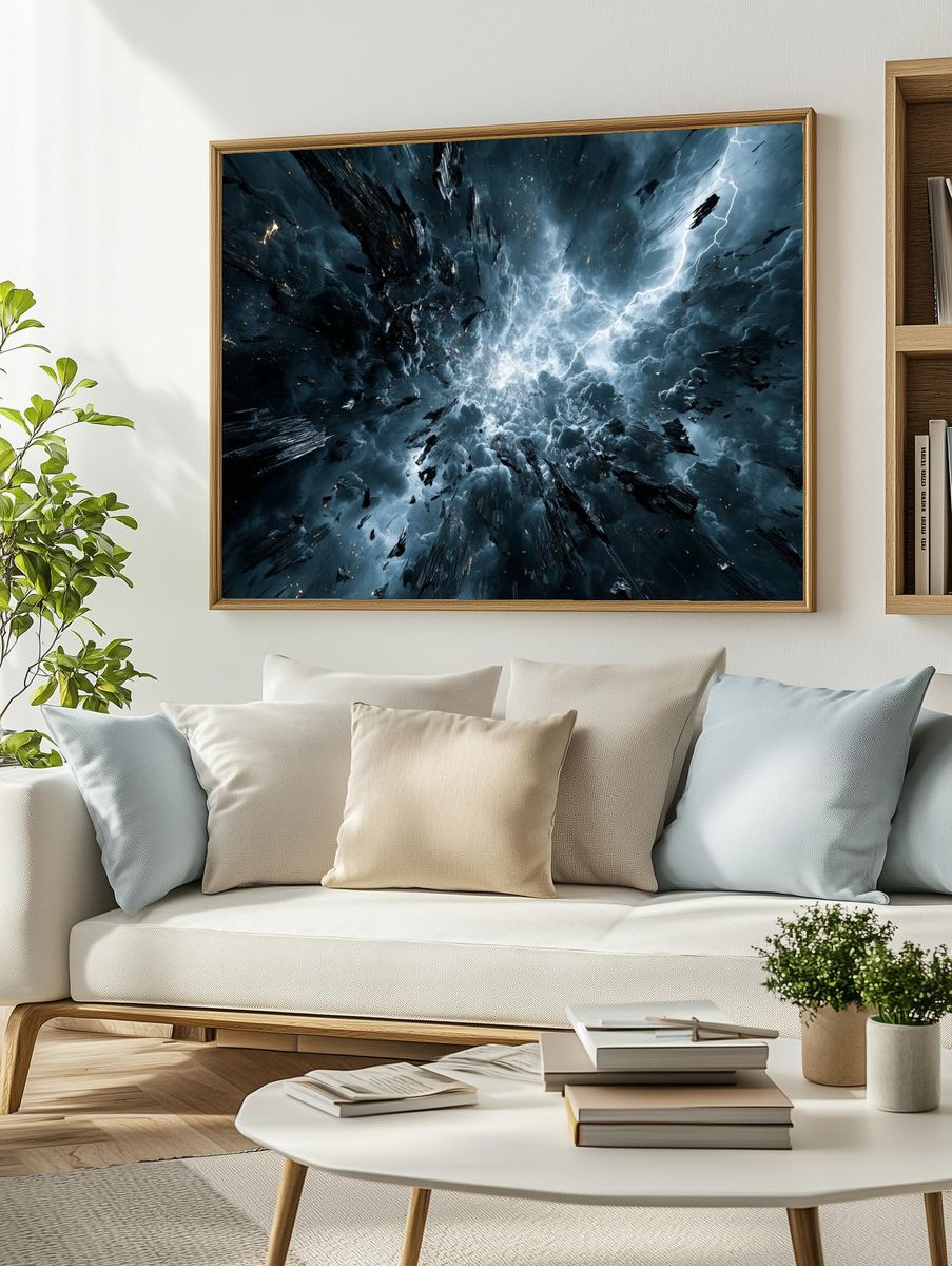 Storm Rift Abstract Poster. — room view 2