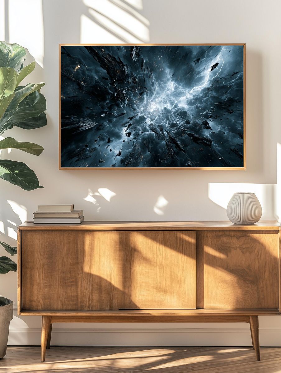 Storm Rift Abstract Poster. — room view 3
