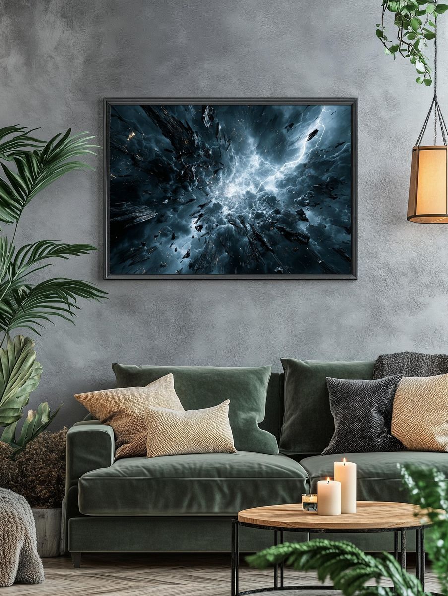 Storm Rift Abstract Poster. — room view 4