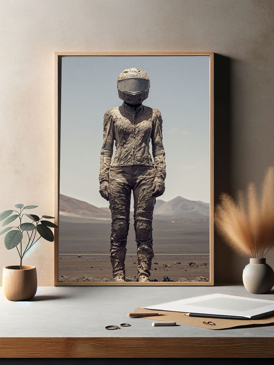 Astronaut in Mud — Surrealism Print. — room view 2