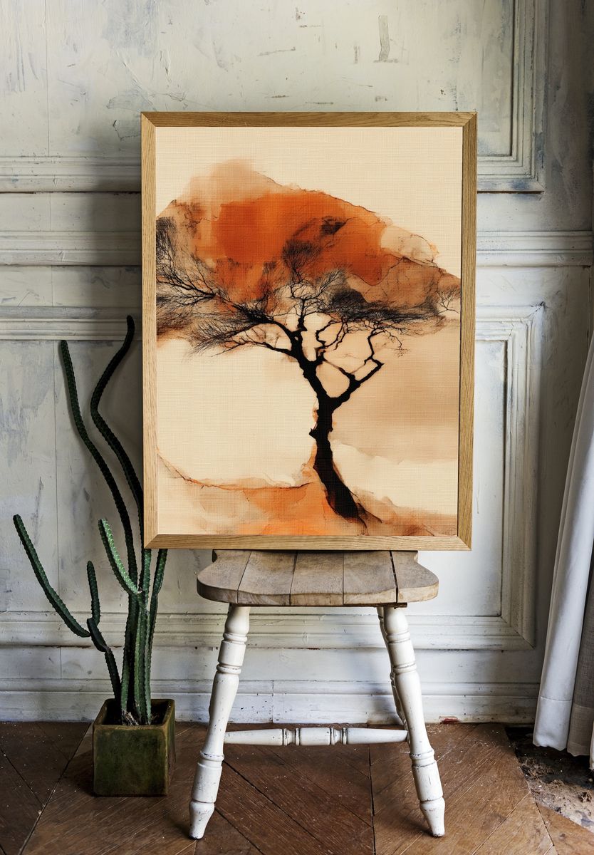 Abstract Tree Silhouette Poster. — room view 1