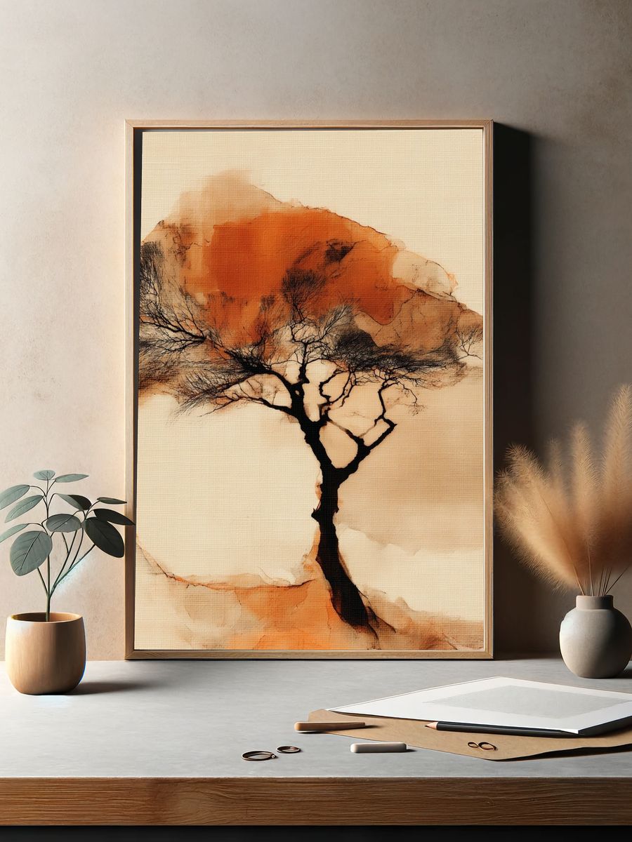 Abstract Tree Silhouette Poster. — room view 2