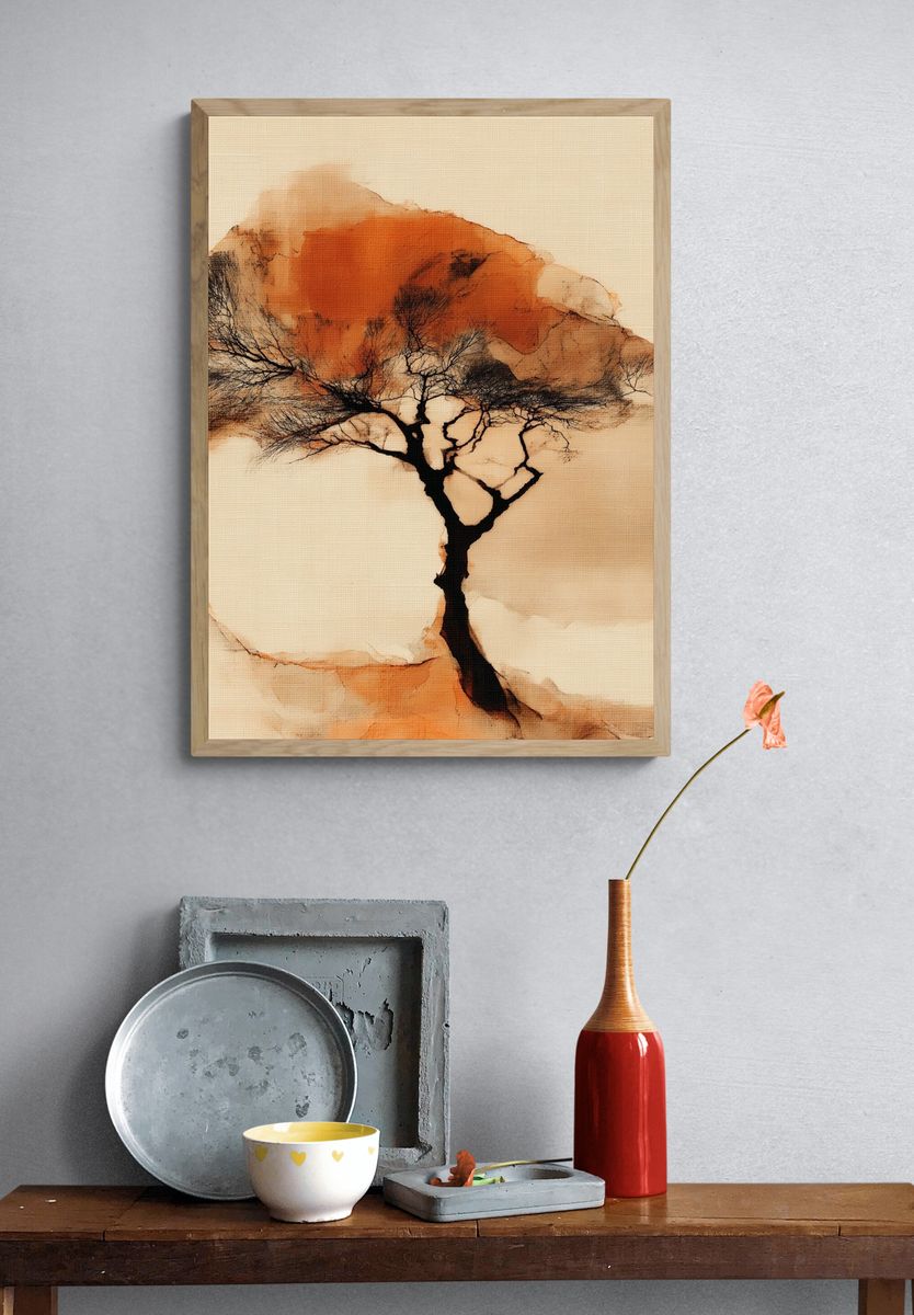 Abstract Tree Silhouette Poster. — room view 3