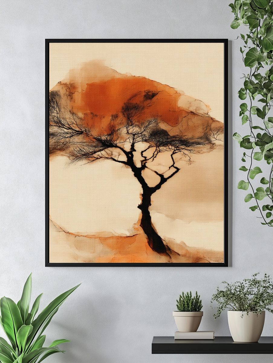 Abstract Tree Silhouette Poster. — room view 4