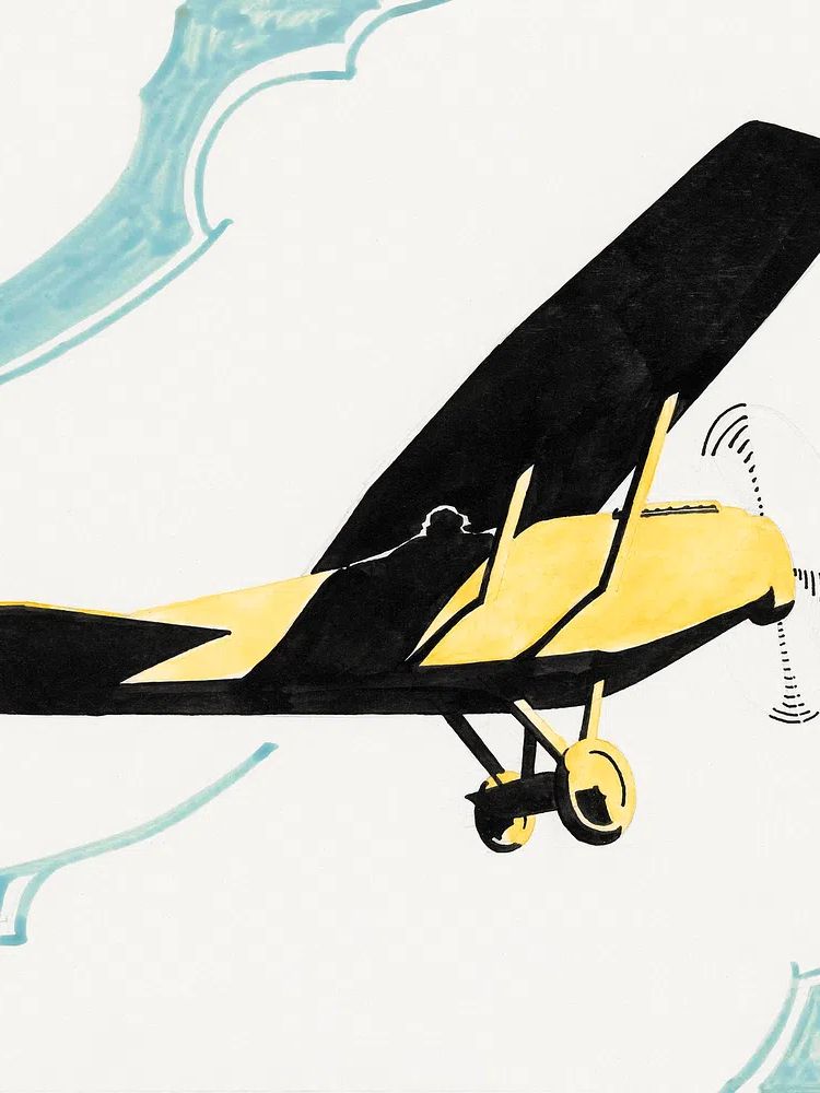 Vintage Airplane — Illustration Print. poster detail