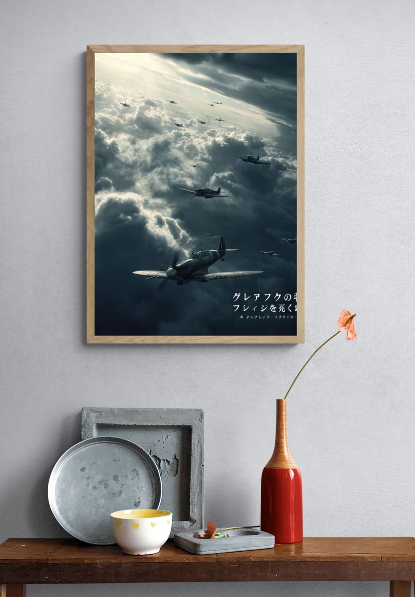 Spitfire Squadron in Storm Clouds Poster. — room view 3