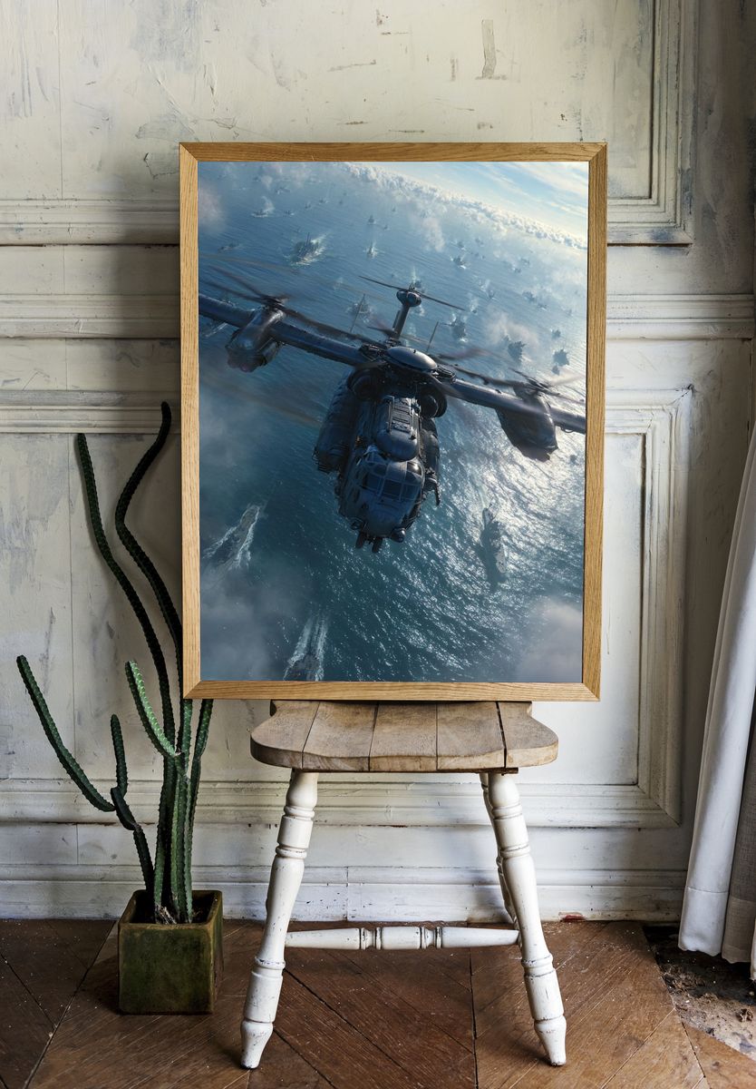 Attack Helicopter Fleet Poster. — room view 1