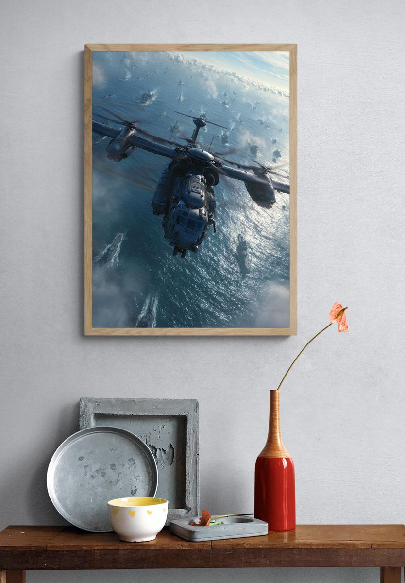 Attack Helicopter Fleet Poster. — room view 3